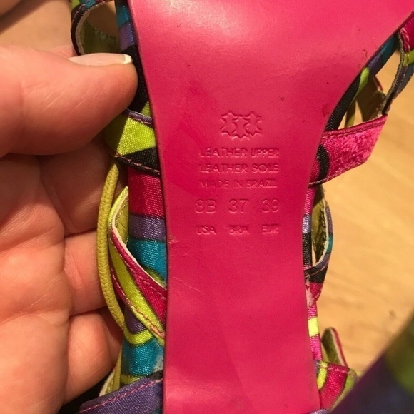 Schutz Satin Sz 8 Satin Wrap Around Heeled Sandals - Picture 9 of 9